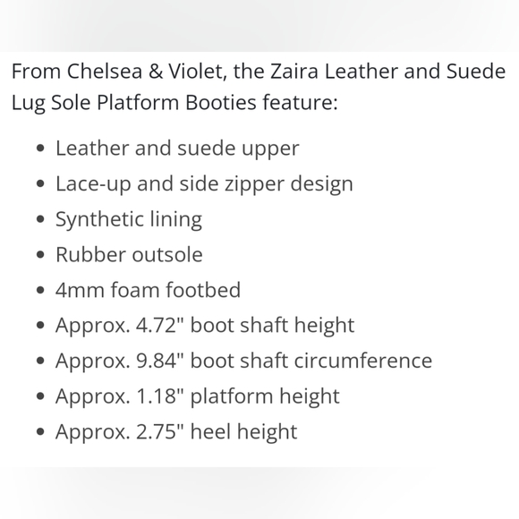 Chelsea & Violet Ziara high heel cognac Brown hiking Lug boots leather Zip Lace - Picture 2 of 8